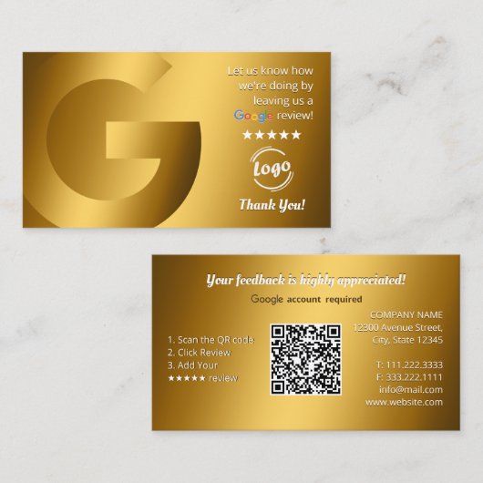 GoogleレビューQRコード 名刺 (正面/裏面)