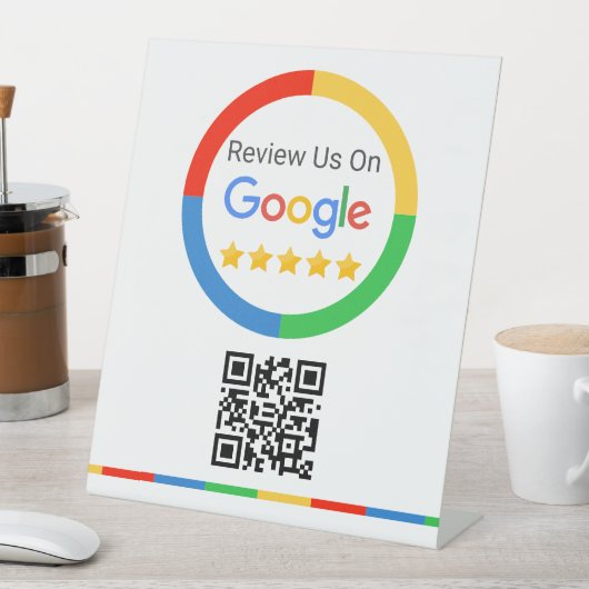 GoogleレビューQRコード 5つ星 台座サイン (インサイチュ)