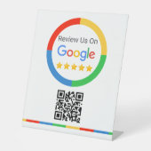 GoogleレビューQRコード 5つ星 台座サイン (正面)