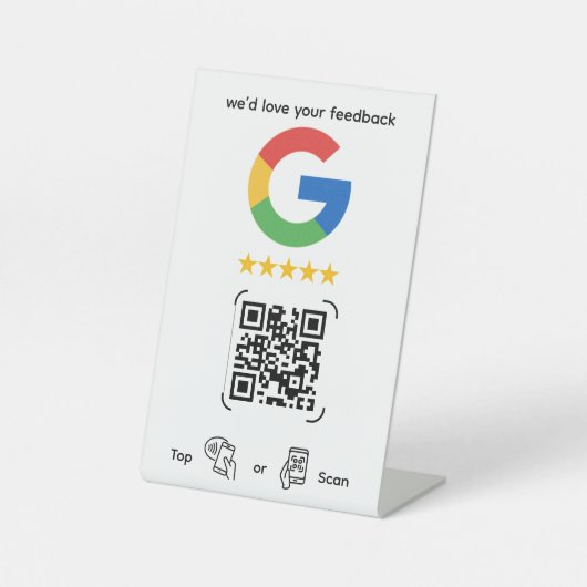 GoogleレビューQRコード |Direct Business Reviewリンク 台座サイン (正面)