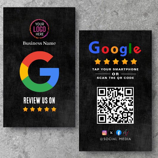 GoogleレビューQRコード Google評価をタップしてレビュー 名刺