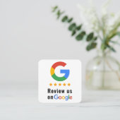 GoogleレビューQRコード Google評価 スクエア名刺 (スタンド正面)