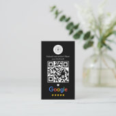 GoogleレビューQRサンクス ブラック 名刺 (スタンド正面)