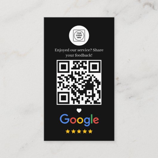 GoogleレビューQRサンクス ブラック 名刺 (正面)