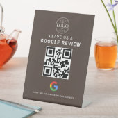 GoogleレビューQRディスプレイ エスプレッソブラウン 台座サイン (インサイチュ)