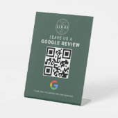 GoogleレビューQRディスプレイ グリーン 台座サイン (正面)