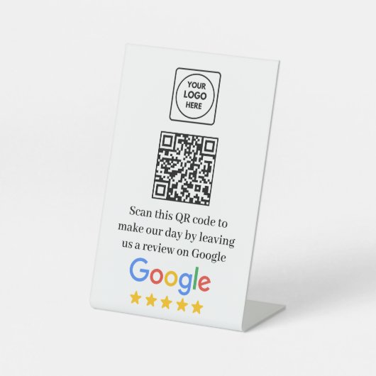 GoogleレビューQRリンクモダンディスプレイ 台座サイン (正面)