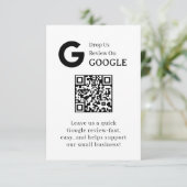 GoogleレビューQR | ビジネスフィードバックリンク エンクロージャーカード (スタンド正面)