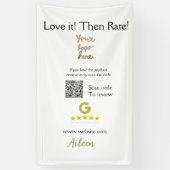 Googleレート米国レビュー注文購入ビジネスQR 横断幕 (縦)