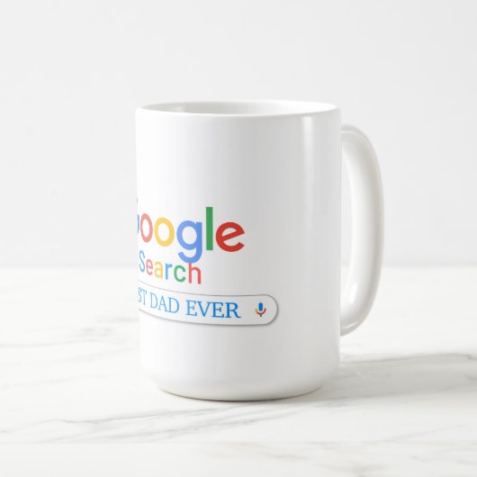 Google検索エンジンの色の最高のパパ履歴 コーヒーマグカップ (正面右)