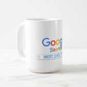 Google検索エンジンの色の最高のパパ履歴 コーヒーマグカップ (正面左)