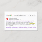 Google検索、検索結果、Googleインスパイアード 名刺 (裏面)