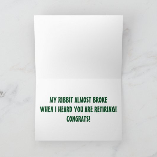 GOOGLE目のカエル – 定年おもしろい カード (内部)