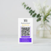Google レビュー | ビジネスレビュー私たちのバイオレットQRコード 名刺 (スタンド正面)