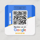 Google レビュー|ビジネスレビュー リンクQRコード スクエア名刺 (正面)
