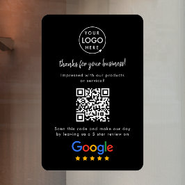Google レビュー ビジネス レビュー リンク QR コード 黒 ウィンドウサイン
