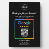 Google レビュー QR コード ビジネス ロゴ フォトプラーク (正面)