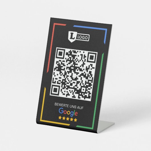 Google Bewertungs mit QR code  台座サイン (正面)