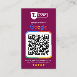 Google Bewertungskarte mit QR code  名刺
