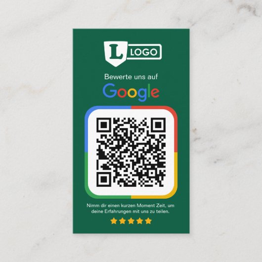 Google Bewertungskarte mit QR code  名刺 (正面)