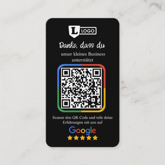 Google Bewertungskarte mit QR code 名刺 (正面)