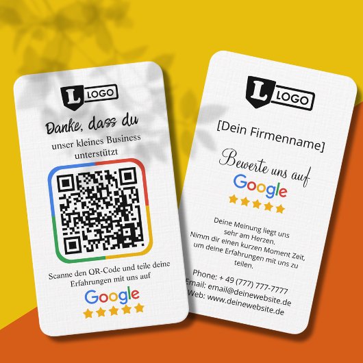 Google Bewertungskarte mit QR code 名刺