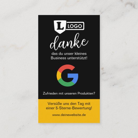Google Bewertungskarte mit QR code  名刺 (裏面)