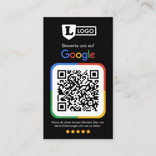Google Bewertungskarte mit QR code  名刺 (正面)