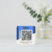 Google Bewertungskarte mit QR code Business Card  スクエア名刺 (スタンド正面)