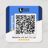 Google Bewertungskarte mit QR code Business Card  スクエア名刺 (正面)