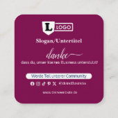 Google Bewertungskarte mit QR code Business Card  スクエア名刺 (裏面)