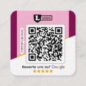 Google Bewertungskarte mit QR code Business Card  スクエア名刺 (正面)