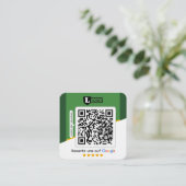 Google Bewertungskarte mit QR code Business Card  スクエア名刺 (スタンド正面)