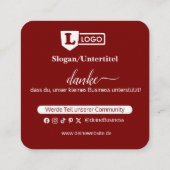 Google Bewertungskarte mit QR code Business Card  スクエア名刺 (裏面)