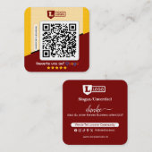 Google Bewertungskarte mit QR code Business Card  スクエア名刺 (正面/裏面)