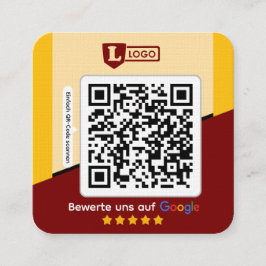 Google Bewertungskarte mit QR code Business Card  スクエア名刺