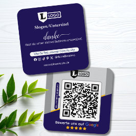 Google Bewertungskarte mit QR code Business Card  スクエア名刺