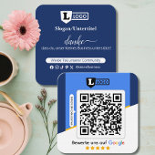 Google Bewertungskarte mit QR code Business Card  スクエア名刺