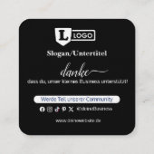 Google Bewertungskarte mit QR code Business Card  スクエア名刺 (裏面)