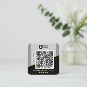 Google Bewertungskarte mit QR code Business Card  スクエア名刺 (スタンド正面)