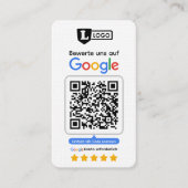 Google Bewertungskarte mit QR code Business Card  名刺 (正面)