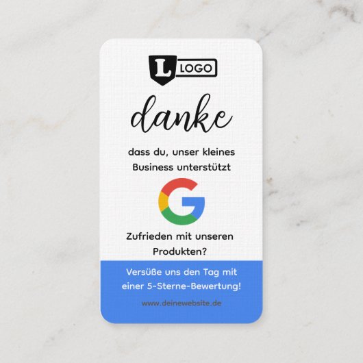 Google Bewertungskarte mit QR code Business Card  名刺 (裏面)