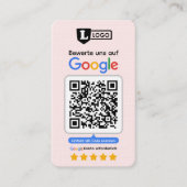Google Bewertungskarte mit QR code Business Card  名刺 (正面)