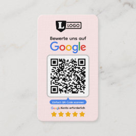 Google Bewertungskarte mit QR code Business Card  名刺