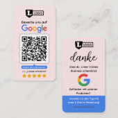 Google Bewertungskarte mit QR code Business Card  名刺 (正面/裏面)