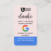 Google Bewertungskarte mit QR code Business Card  名刺 (裏面)