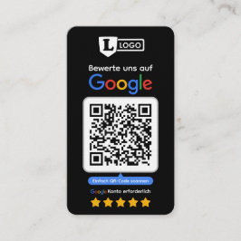 Google Bewertungskarte mit QR code Business Card  名刺