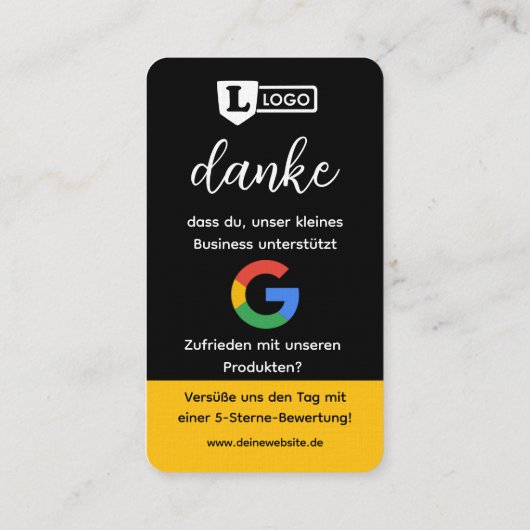 Google Bewertungskarte mit QR code Business Card  名刺 (裏面)