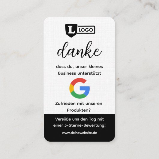 Google Bewertungskarte mit QR code Business Card  名刺 (裏面)