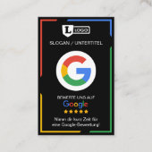 Google Bewertungskarte with QR code Business Card 名刺 (正面)